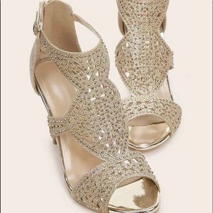 Gold Rhinestone Stilettos
